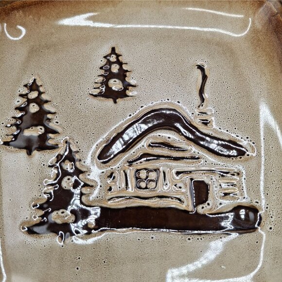 Woodland Home Studio Reactive Glaze Cabin-Inspired 9x9 Plates Set Of 2 Brown - Picture 2 of 5